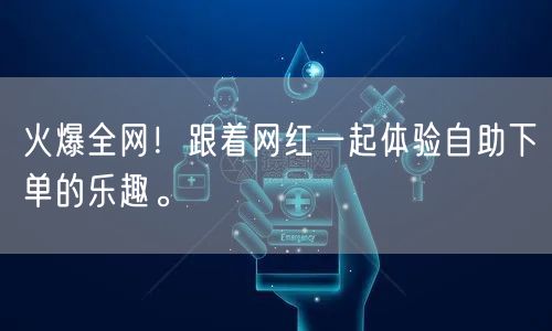 火爆全网!跟着网红一起体验自助下单的乐趣。