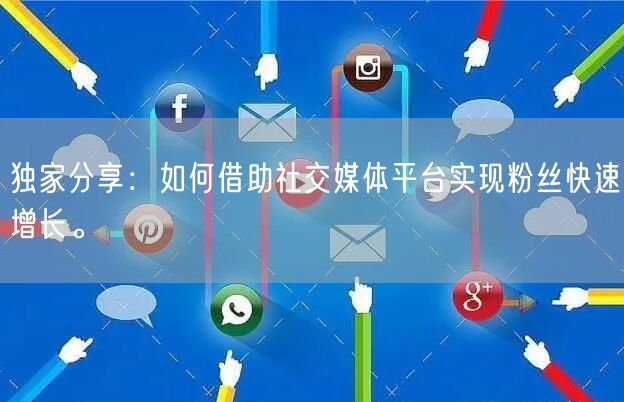 独家分享:如何借助社交媒体平台实现粉丝快速增长。