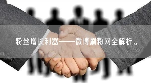粉丝增长利器——微博刷粉网全解析。