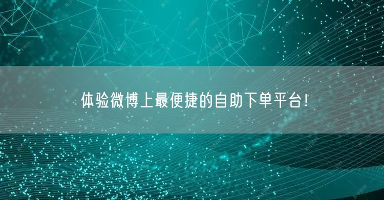 体验微博上最便捷的自助下单平台！