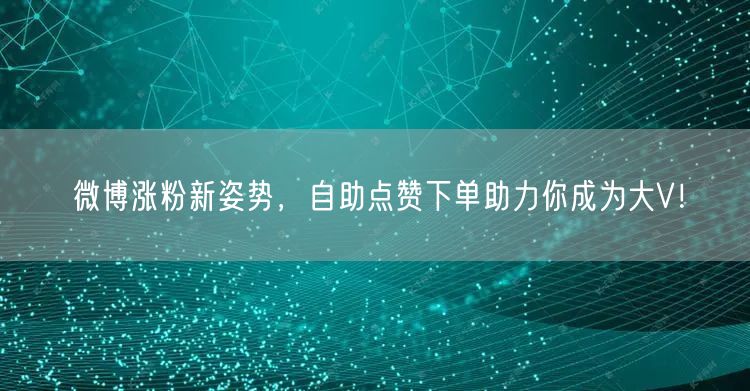 微博涨粉新姿势，自助点赞下单助力你成为大V！